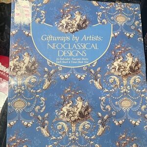 Source Unknown Blue and Gold Neoclassical Giftwraps